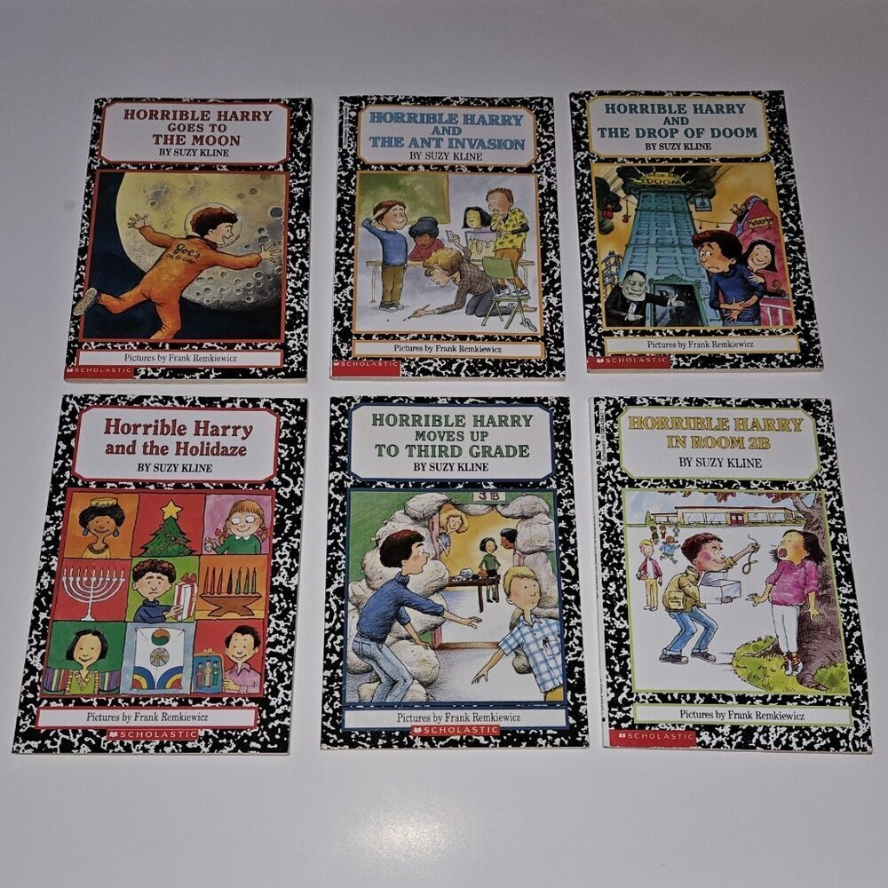6 Horrible Harry PBK Book Lot Suzy Kline Ant Invasion Holidaze Moon Third Grade